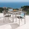 GDFStudio Julia Patio Dining Set - 4-Seater - Anodized Aluminum - Wicker Seats